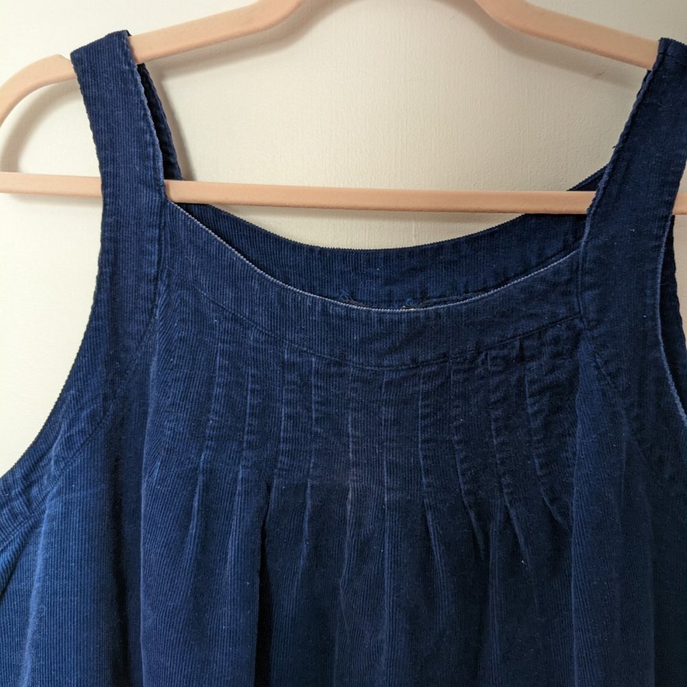 Vintage 90s Blue Corduroy Dress - Picture 8 of 9